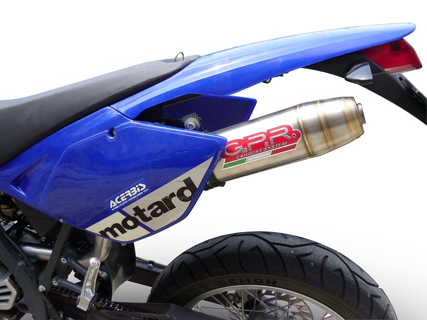 Scarico GPR compatibile con  Beta RR 125 Enduro Ac 4t 2005-2009, Deeptone Inox, Scarico omologato, silenziatore con db killer estraibile e raccordo specifico