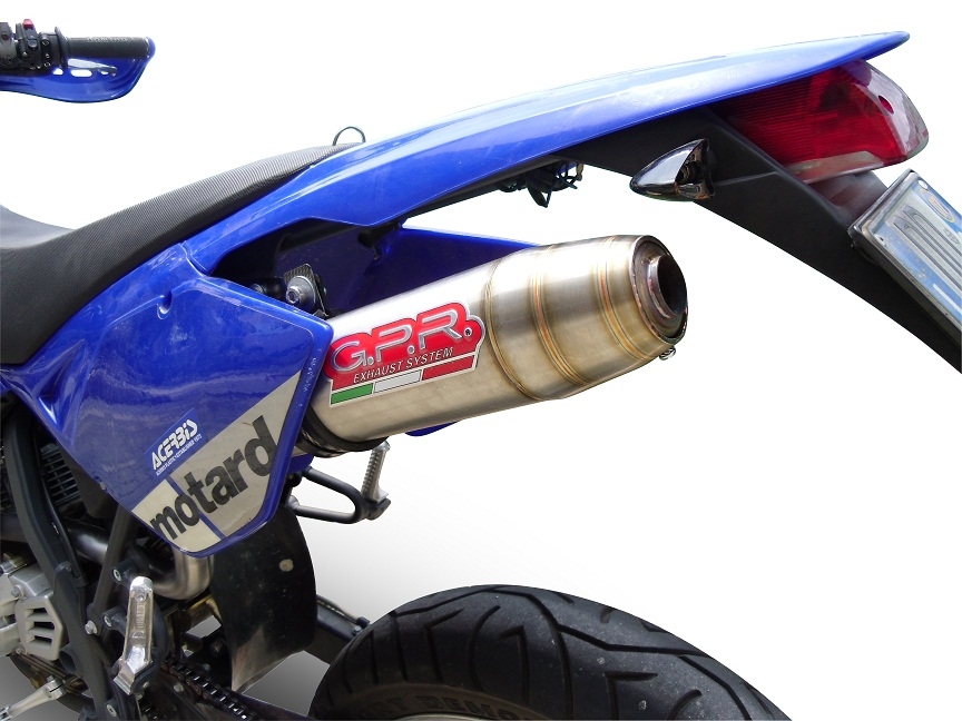 Scarico GPR compatibile con  Beta RR 125 Enduro Ac 4t 2005-2009, Deeptone Inox, Scarico omologato, silenziatore con db killer estraibile e raccordo specifico
