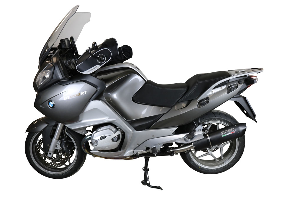 Scarico GPR compatibile con  Bmw R 1200 Rt 2009-2013, Furore Nero, Scarico omologato, silenziatore con db killer estraibile e raccordo specifico