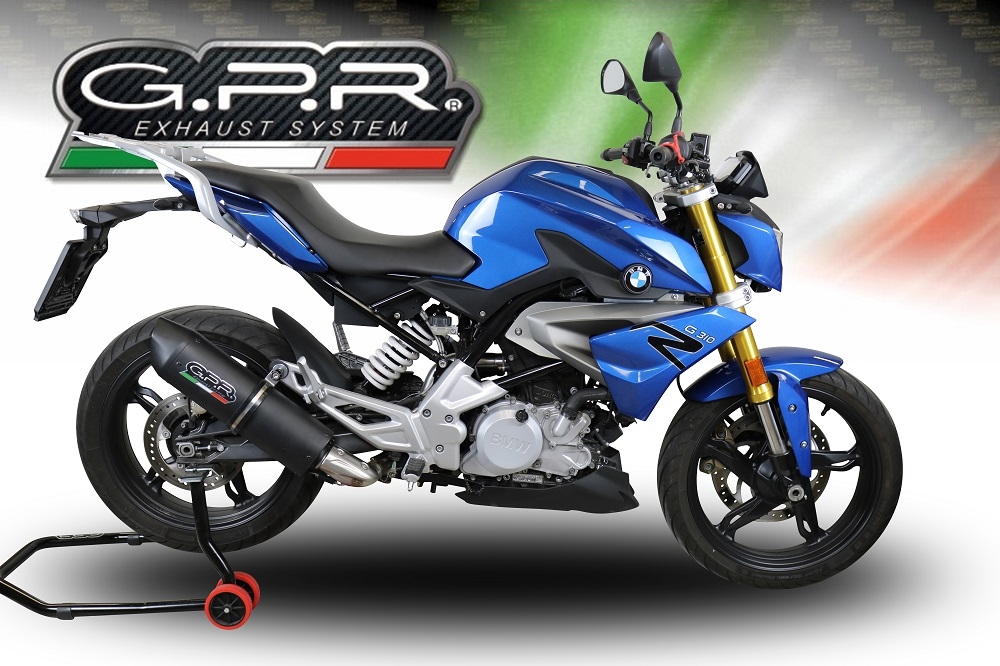 Scarico GPR compatibile con  Bmw G 310 R 2022-2024, Furore Evo4 Nero, Scarico completo omologato,fornito con db killer estraibile,catalizzatore e collettore