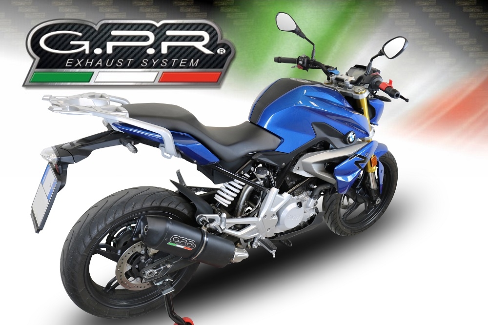 Scarico GPR compatibile con  Bmw G 310 R 2022-2024, Furore Evo4 Nero, Scarico completo omologato,fornito con db killer estraibile,catalizzatore e collettore