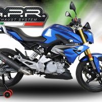 Scarico GPR compatibile con  Bmw G 310 R 2022-2024, M3 Black Titanium, Scarico completo omologato,fornito con db killer estraibile,catalizzatore e collettore