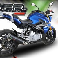 Scarico GPR compatibile con  Bmw G 310 R 2022-2024, M3 Black Titanium, Scarico completo omologato,fornito con db killer estraibile,catalizzatore e collettore