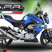 Scarico GPR compatibile con  Bmw G 310 R 2022-2024, M3 Titanium Natural, Scarico completo omologato,fornito con db killer estraibile,catalizzatore e collettore