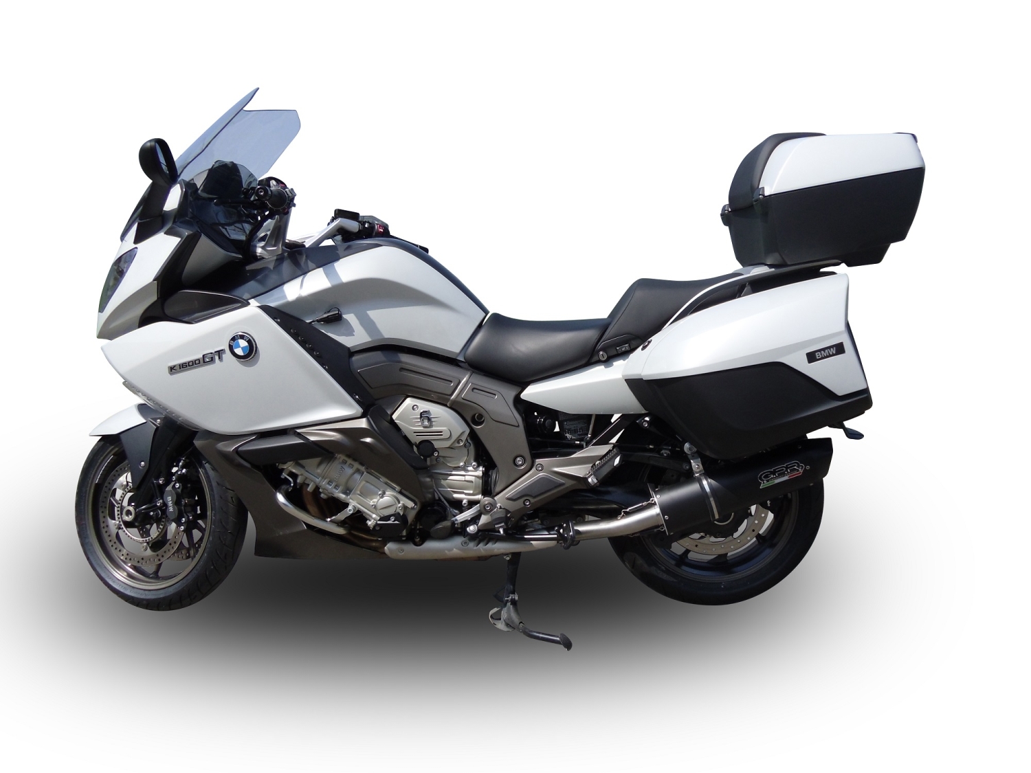 GPR exhaust compatible with  Bmw K 1600 Gt 2022-2024, Furore Evo4 Nero, Dual Homologated legal slip-on exhaust including removable db killers and link pipes 