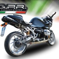 Scarico GPR compatibile con  Bmw R 1200 S 2006-2008, Furore Nero, Coppia di terminali di scarico omologati, forniti con db killer removibili e raccordi specifici