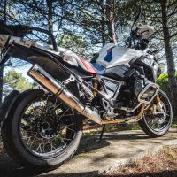 GPR exhaust compatible with  Bmw R 1250 Gs -Adventure 2021-2024, M3 Titanium Natural, Homologated legal slip-on exhaust including removable db killer and link pipe 