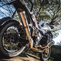 GPR exhaust compatible with  Bmw R 1250 Gs -Adventure 2021-2024, M3 Titanium Natural, Homologated legal slip-on exhaust including removable db killer and link pipe 