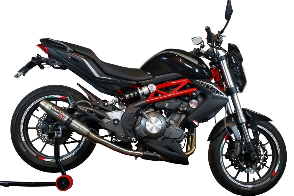 GPR exhaust compatible with  Benelli Bn 302 S 2017-2024, Deeptone Inox, Homologated legal slip-on exhaust including removable db killer and link pipe 