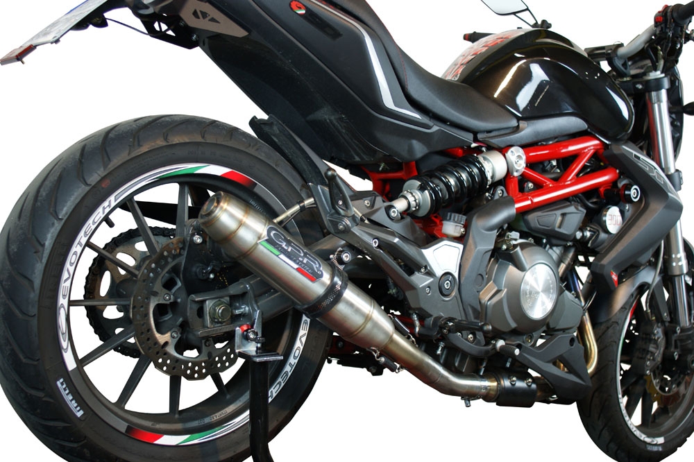 GPR exhaust compatible with  Benelli Bn 302 S 2017-2024, Deeptone Inox, Homologated legal slip-on exhaust including removable db killer and link pipe 