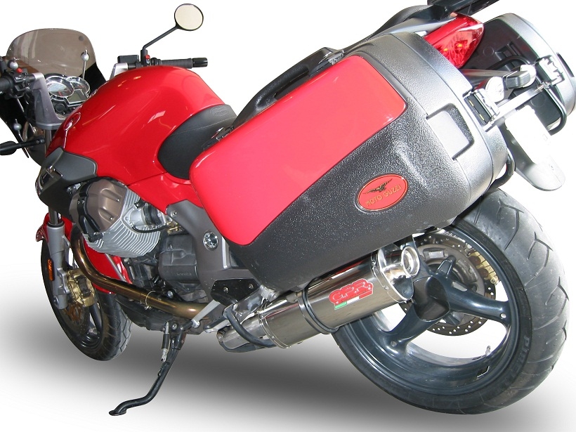 Scarico GPR compatibile con  Moto Guzzi Breva 1100 4V  2005-2010, Trioval, Scarico omologato, silenziatore con db killer estraibile e raccordo specifico