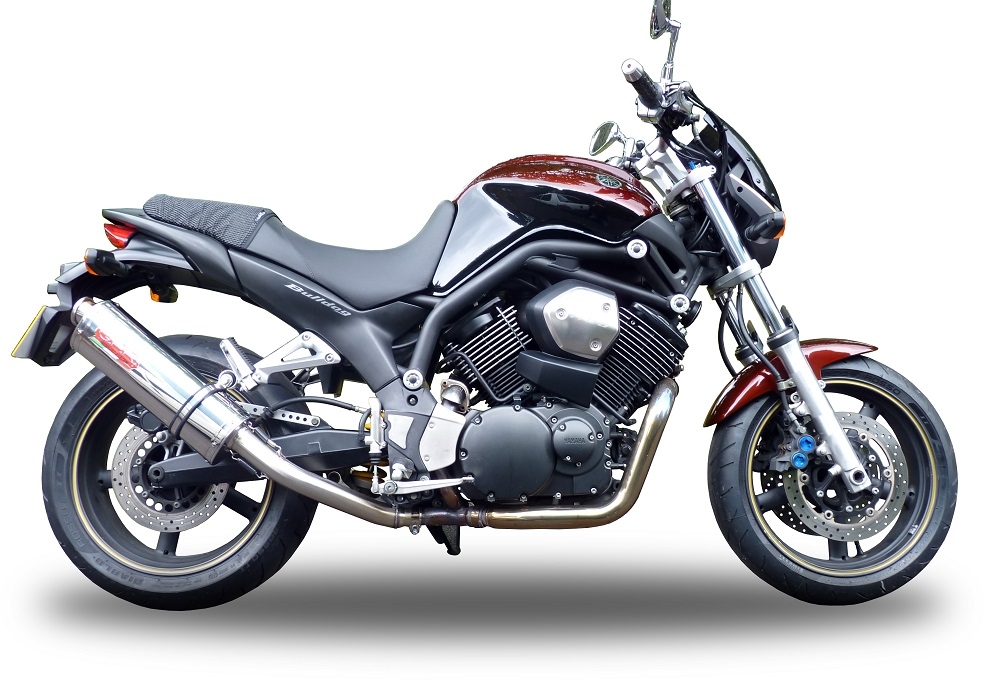 Scarico GPR compatibile con  Yamaha Bt Bulldog 1100 2002-2007, Trioval, Coppia di terminali di scarico omologati, forniti con db killer removibile, catalizzatori e raccordi specifici