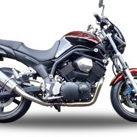 Scarico GPR compatibile con  Yamaha Bt Bulldog 1100 2002-2007, Trioval, Coppia di terminali di scarico omologati, forniti con db killer removibile, catalizzatori e raccordi specifici