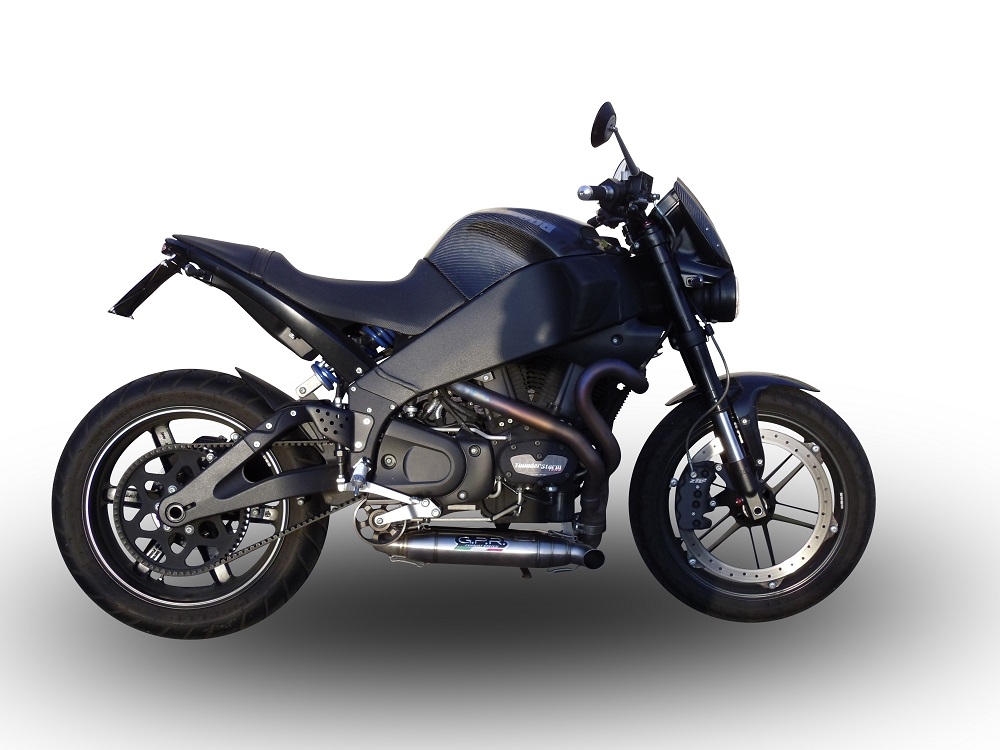 GPR exhaust compatible with  Buell Xb 9 2003-2007, Deeptone Inox, Dual Homologated legal slip-on exhaust including removable db killers and link pipes 
