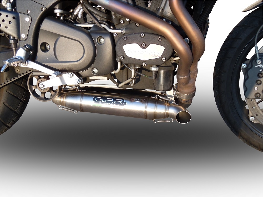 GPR exhaust compatible with  Buell Xb 9 2003-2007, Deeptone Inox, Dual Homologated legal slip-on exhaust including removable db killers and link pipes 