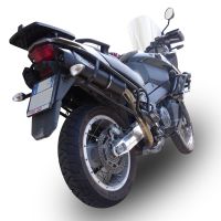 Scarico GPR compatibile con  Aprilia Etv Caponord 1000 Rally 2001-2007, Furore Nero, Coppia di terminali di scarico omologati, forniti con db killer removibile, catalizzatori e raccordi specifici