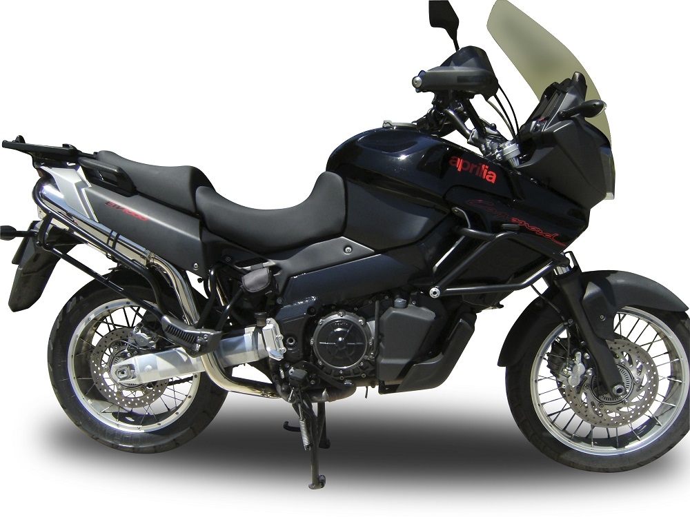Scarico GPR compatibile con  Aprilia Etv Caponord 1000 Rally 2001-2007, Trioval, Coppia di terminali di scarico omologati, forniti con db killer removibili e raccordi specifici