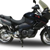 Scarico GPR compatibile con  Aprilia Etv Caponord 1000 Rally 2001-2007, Trioval, Coppia di terminali di scarico omologati, forniti con db killer removibili e raccordi specifici