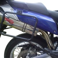 Scarico GPR compatibile con  Aprilia Etv Caponord 1000 Rally 2001-2007, Trioval, Coppia di terminali di scarico omologati, forniti con db killer removibili e raccordi specifici