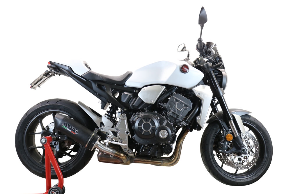 GPR exhaust compatible with  Honda Cb 1000 R  2021-2024, Furore Evo4 Nero, Homologated legal slip-on exhaust including removable db killer and link pipe 