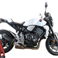 GPR exhaust compatible with  Honda Cb 1000 R  2021-2024, Furore Evo4 Nero, Homologated legal slip-on exhaust including removable db killer and link pipe 