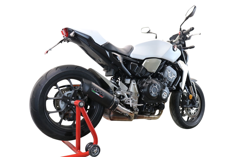 GPR exhaust compatible with  Honda Cb 1000 R  2021-2024, Furore Evo4 Nero, Homologated legal slip-on exhaust including removable db killer and link pipe 