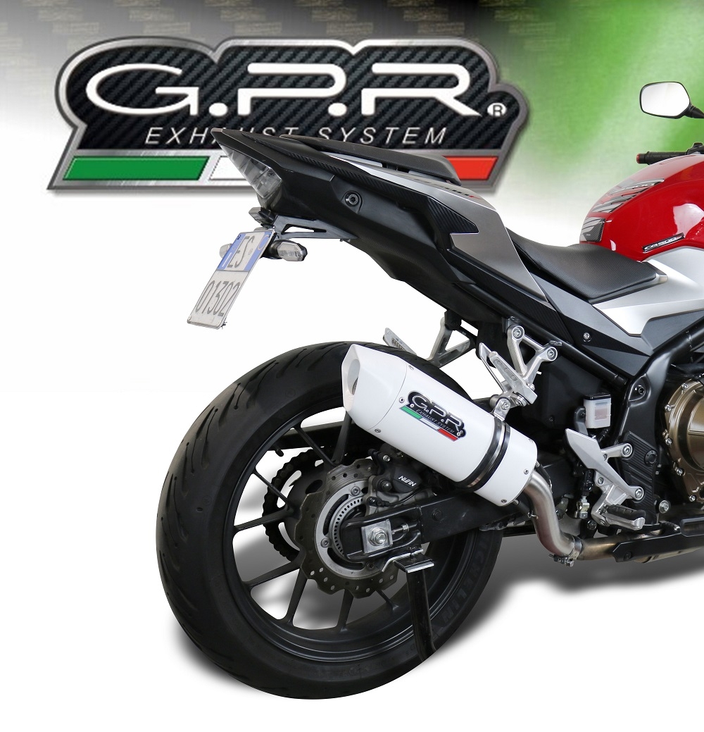 GPR exhaust compatible with  Honda Cb 500 X 2016-2018, Albus Evo4, Homologated legal slip-on exhaust including removable db killer and link pipe 