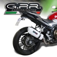 GPR exhaust compatible with  Honda Cb 500 X 2016-2018, Albus Evo4, Homologated legal slip-on exhaust including removable db killer and link pipe 