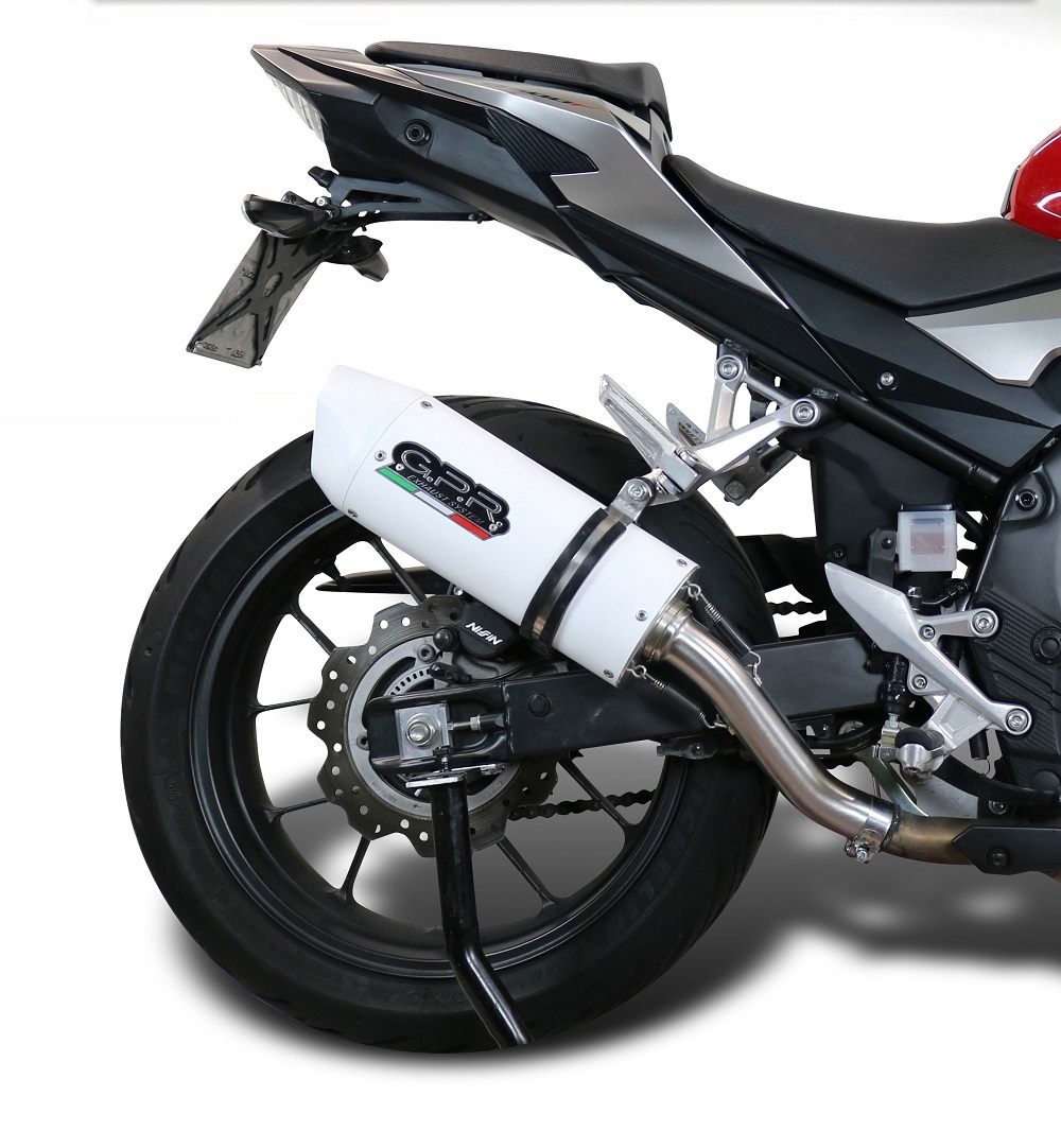 GPR exhaust compatible with  Honda Cb 500 X 2016-2018, Albus Evo4, Homologated legal slip-on exhaust including removable db killer and link pipe 