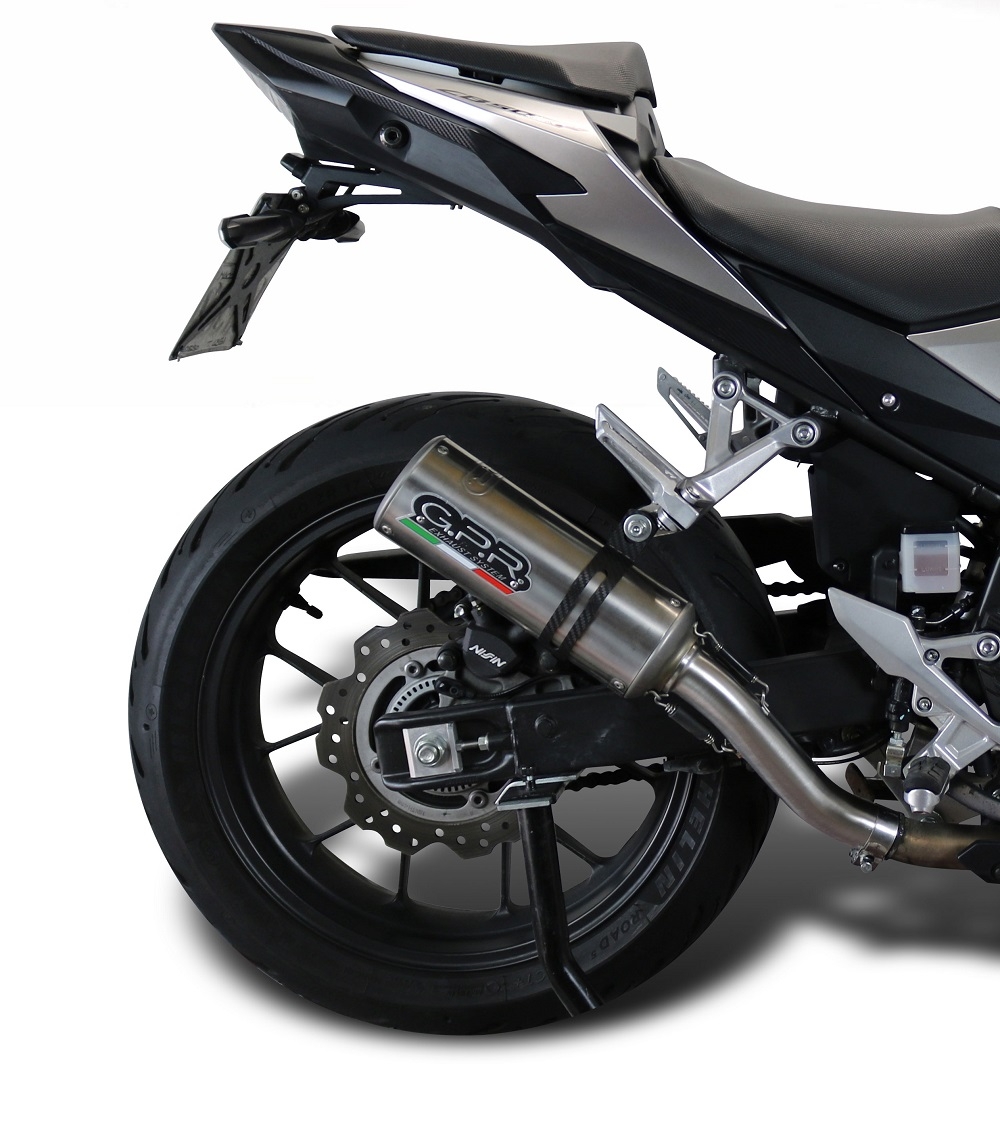 Scarico GPR compatibile con  Honda Cb 500 X 2016-2018, M3 Inox , Scarico omologato, silenziatore con db killer estraibile e raccordo specifico