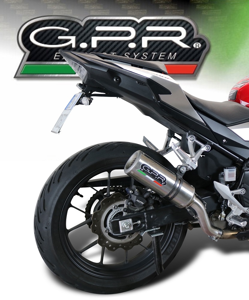 Scarico GPR compatibile con  Honda Cb 500 X 2016-2018, M3 Inox , Scarico omologato, silenziatore con db killer estraibile e raccordo specifico