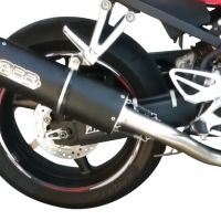 Scarico GPR compatibile con  Honda Cbf 600 S I.E. 2007-2012, Furore Nero, Terminale di scarico omologato,fornito con db killer estraibile,catalizzatore e collettore
