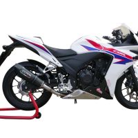GPR exhaust compatible with  Honda Cbr 500 R 2023-2024, New Grand Prix Evo Black Titanium, Homologated legal slip-on exhaust including removable db killer and link pipe 