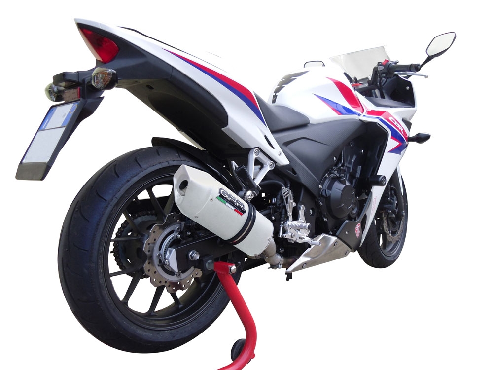 Scarico GPR compatibile con  Honda Cbr 500 R 2012-2016, Albus Ceramic, Scarico omologato, silenziatore con db killer estraibile e raccordo specifico