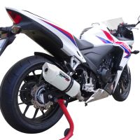 Scarico GPR compatibile con  Honda Cbr 500 R 2012-2016, Albus Ceramic, Scarico omologato, silenziatore con db killer estraibile e raccordo specifico