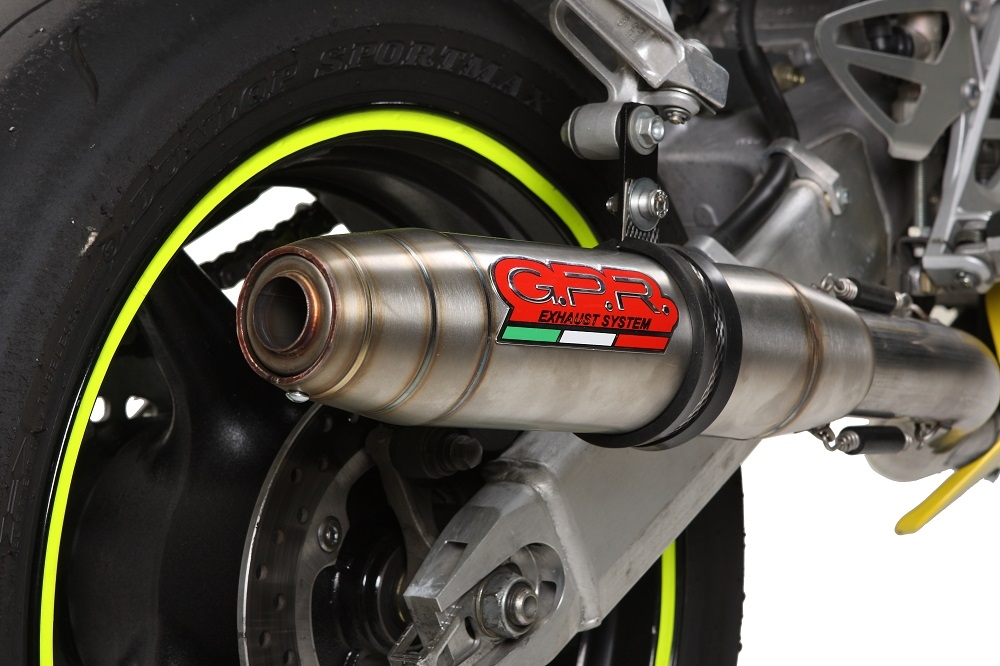 Scarico GPR compatibile con  Honda Cbr 600 F - Sport  2001-2007, Deeptone Inox, Terminale di scarico omologato,fornito con db killer estraibile,catalizzatore e collettore