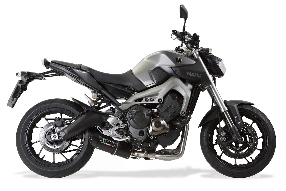 GPR exhaust compatible with  Yamaha Mt-09 2014-2016, Furore Nero, Homologated legal full system exhaust, including removable db killer and catalyst 