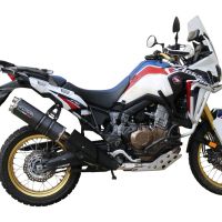 GPR exhaust compatible with  Honda Crf 1000 L Africa Twin 2018-2020, Dual Poppy, Homologated legal slip-on exhaust including removable db killer and link pipe 