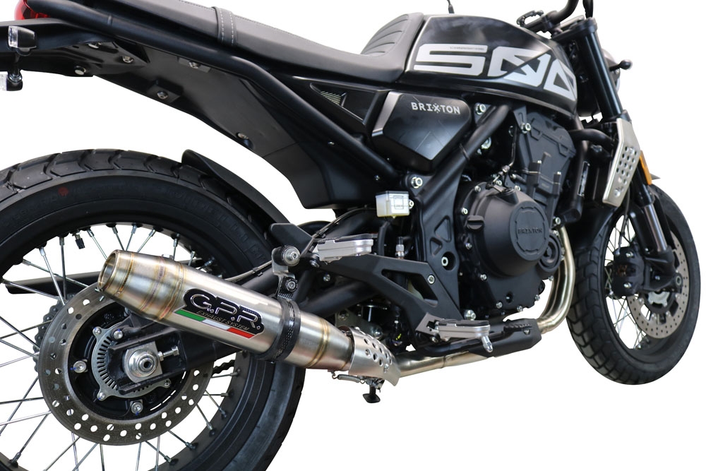 Scarico GPR compatibile con  Brixton CroSsfire 500 X  2022-2023, Deeptone Inox, Scarico omologato, silenziatore con db killer estraibile e raccordo specifico