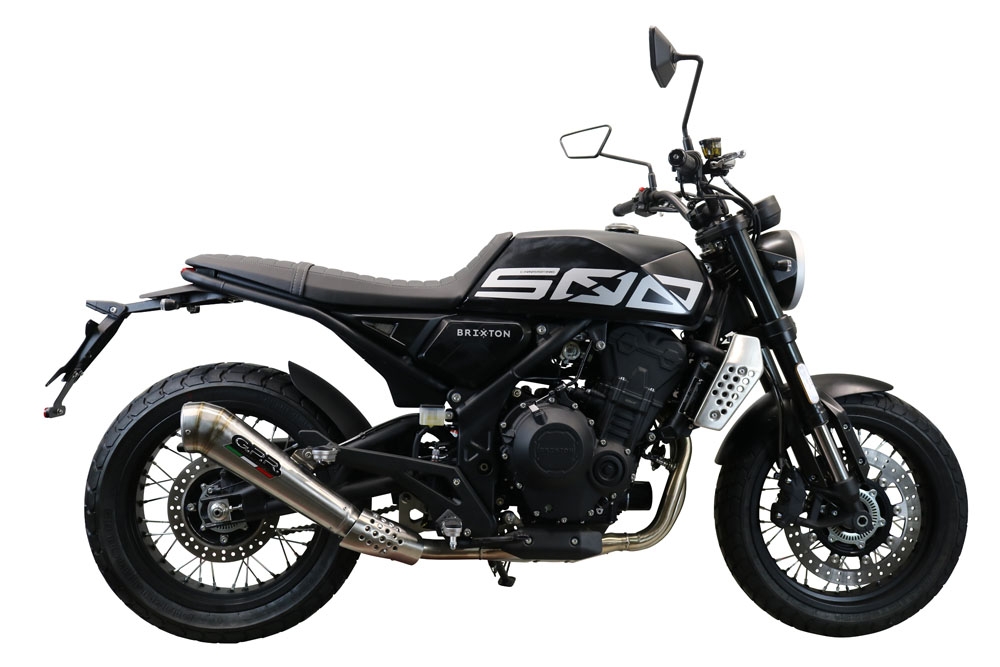 Scarico GPR compatibile con  Brixton CroSsfire 500 X  2022-2023, Powercone Evo, Scarico omologato, silenziatore con db killer estraibile e raccordo specifico