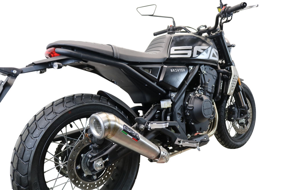 Scarico GPR compatibile con  Brixton CroSsfire 500 X  2022-2023, Powercone Evo, Scarico omologato, silenziatore con db killer estraibile e raccordo specifico