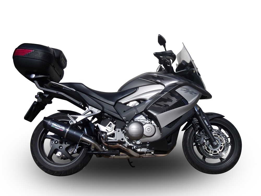 Scarico GPR compatibile con  Honda Crossrunner 800 Vfr 800 X 2011-2014, Furore Nero, Scarico omologato, silenziatore con db killer estraibile e raccordo specifico
