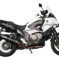 Scarico GPR compatibile con  Honda VFR1200X Crosstourer 2011-2016, Furore Nero, Scarico omologato, silenziatore con db killer estraibile e raccordo specifico