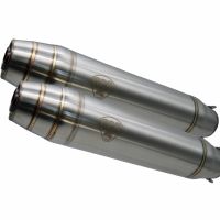 Scarico GPR compatibile con  Kawasaki Zephyr 550 Zr550D 1992-1995, Deeptone Inox Cafè Racer, Coppia di silenziatori di scarico omologati, con db killer estraibili,forniti senza raccordo