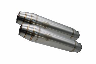 GPR exhaust compatible with  Suzuki Gn 250 1994-1998, Deeptone Inox Cafè Racer, Dual universal Homologated legal silencer kit, including removable db killer, without link pipes 