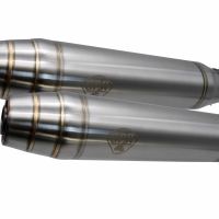Scarico GPR compatibile con  Kawasaki Zephyr 550 Zr550D 1992-1995, Deeptone Inox Cafè Racer, Coppia di silenziatori di scarico omologati, con db killer estraibili,forniti senza raccordo