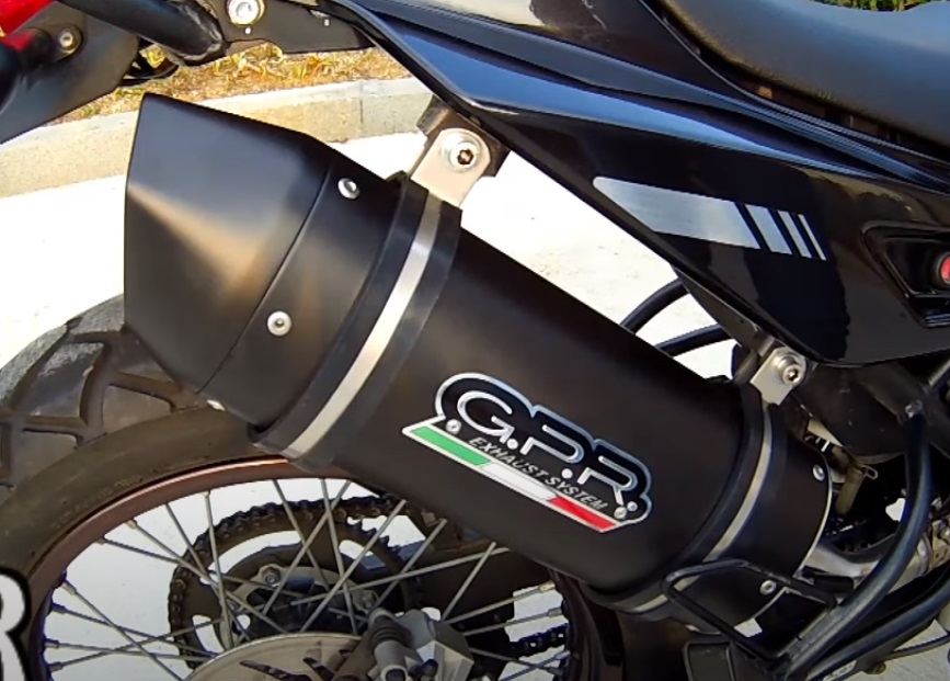 GPR exhaust compatible with  Derbi Terra 125 R -Adventure 2007-2011, Furore Nero, Homologated legal slip-on exhaust including removable db killer, link pipe and catalyst 