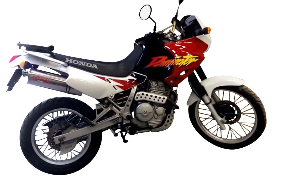 Scarico GPR compatibile con  Honda Dominator Nx 650  1988-2001, Trioval, Terminale di scarico semi-completo, omologato, con db killer estraibile e raccordo specifico