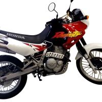 Scarico GPR compatibile con  Honda Dominator Nx 650  1988-2001, Trioval, Terminale di scarico semi-completo, omologato, con db killer estraibile e raccordo specifico