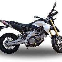 Scarico GPR compatibile con  Aprilia Shiver 900 2017-2020, Deeptone Inox, Coppia di silenziatori di scarico racing, con raccordo, articolo senza omologazione